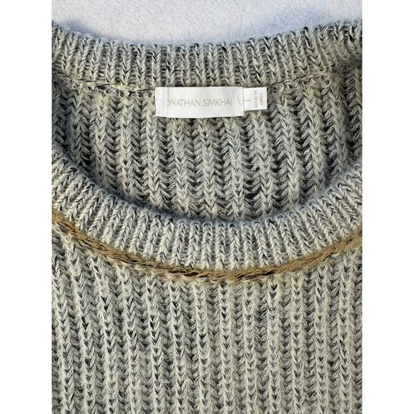 Jonathan Simkhai Allison Gray Green Asymmetrical Ombre Sweater Wool Alpaca M - Picture 5 of 9